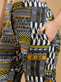 Black yellow Regular Shirt Coord set drop shoulder broad sleeve cuff