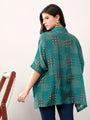 Green kaftan style printed solace one size shirt