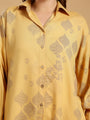 Mustard yellow Regular Shirt Coord set drop shoulder broad sleeve cuff