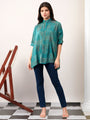 Green kaftan style printed solace one size shirt
