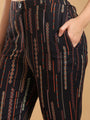 Black printed  Blouse coord set