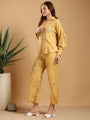 Mustard yellow Regular Shirt Coord set drop shoulder broad sleeve cuff