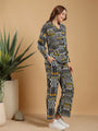 Black yellow Regular Shirt Coord set drop shoulder broad sleeve cuff