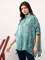 Green kaftan style striped solace one size shirt