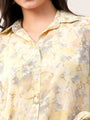 Yellow Printed Floral Casual Collar Shirt