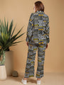 Black yellow Regular Shirt Coord set drop shoulder broad sleeve cuff