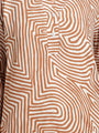Brown printed band neck regular coord set