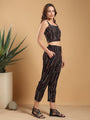 Black printed  Blouse coord set