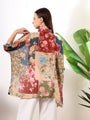 Striped red kaftan style printed solace one size shirt
