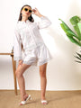 White shorts coord set with lace