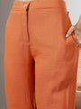 Orange Deep pleated neck coord set