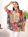Striped red kaftan style printed solace one size shirt