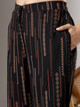 Black printed band neck regular coord set