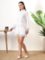 White shorts coord set with lace