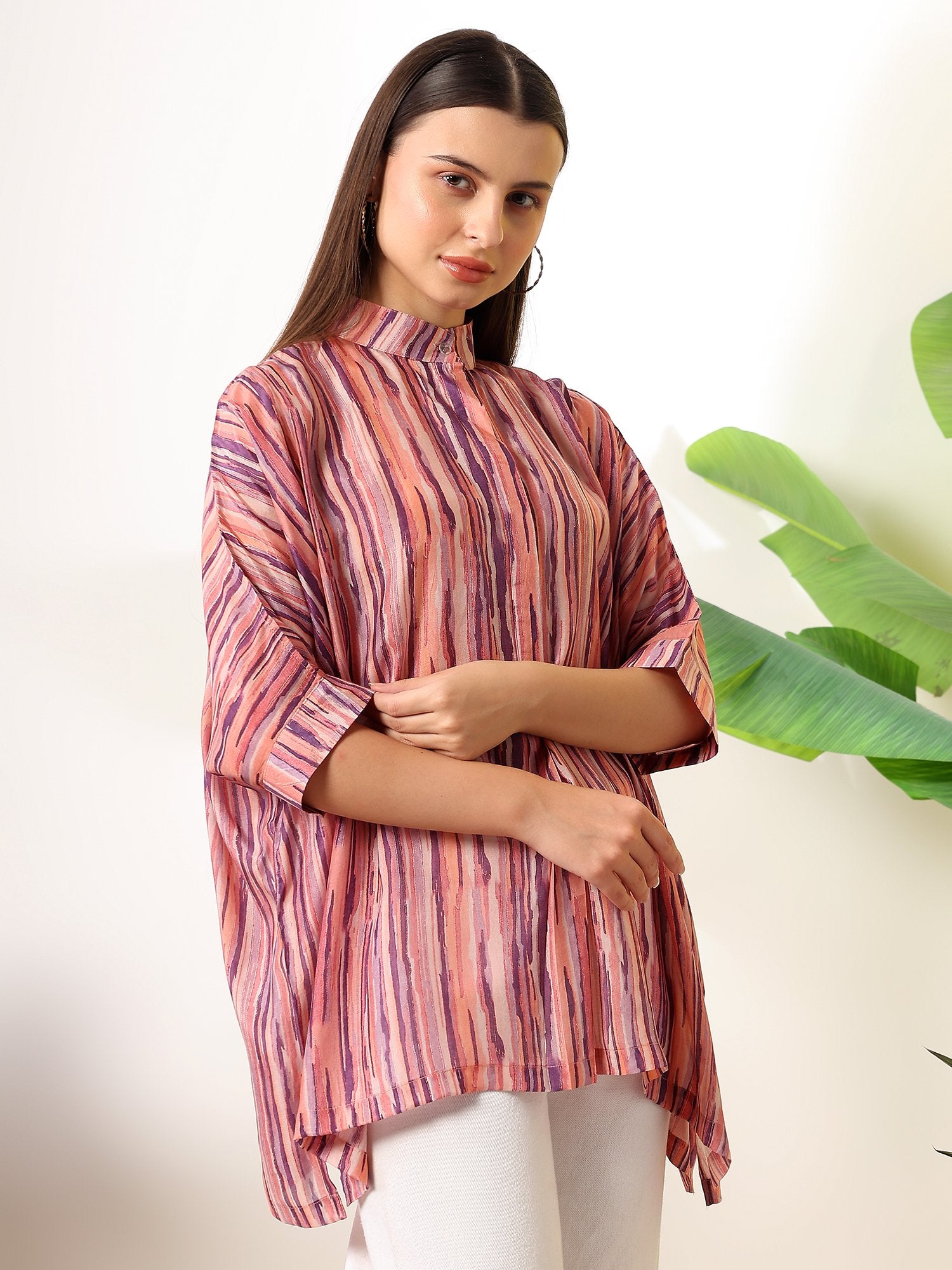 Carrot kaftan style printed solace one size shirt