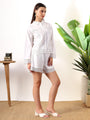 White shorts coord set with lace