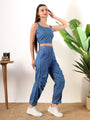 Denim short blouse with Afghani pants coord set