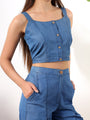Denim short blouse with Afghani pants coord set