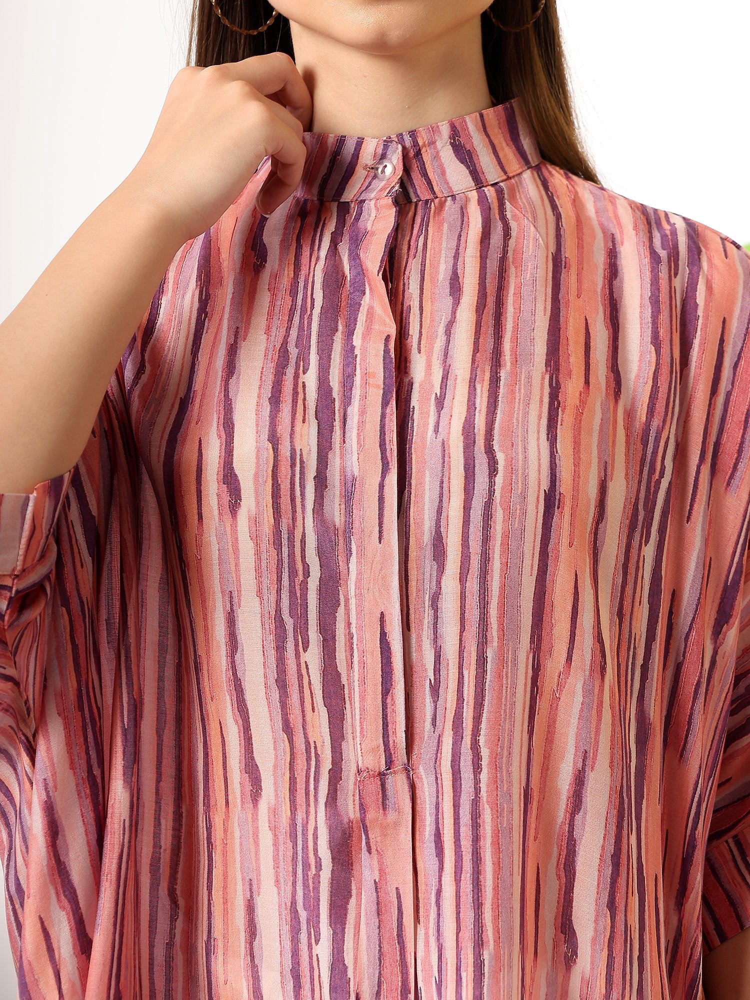 Carrot kaftan style printed solace one size shirt