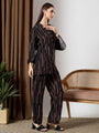 Black printed band neck regular coord set