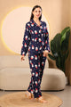Blue Printed winter night suits