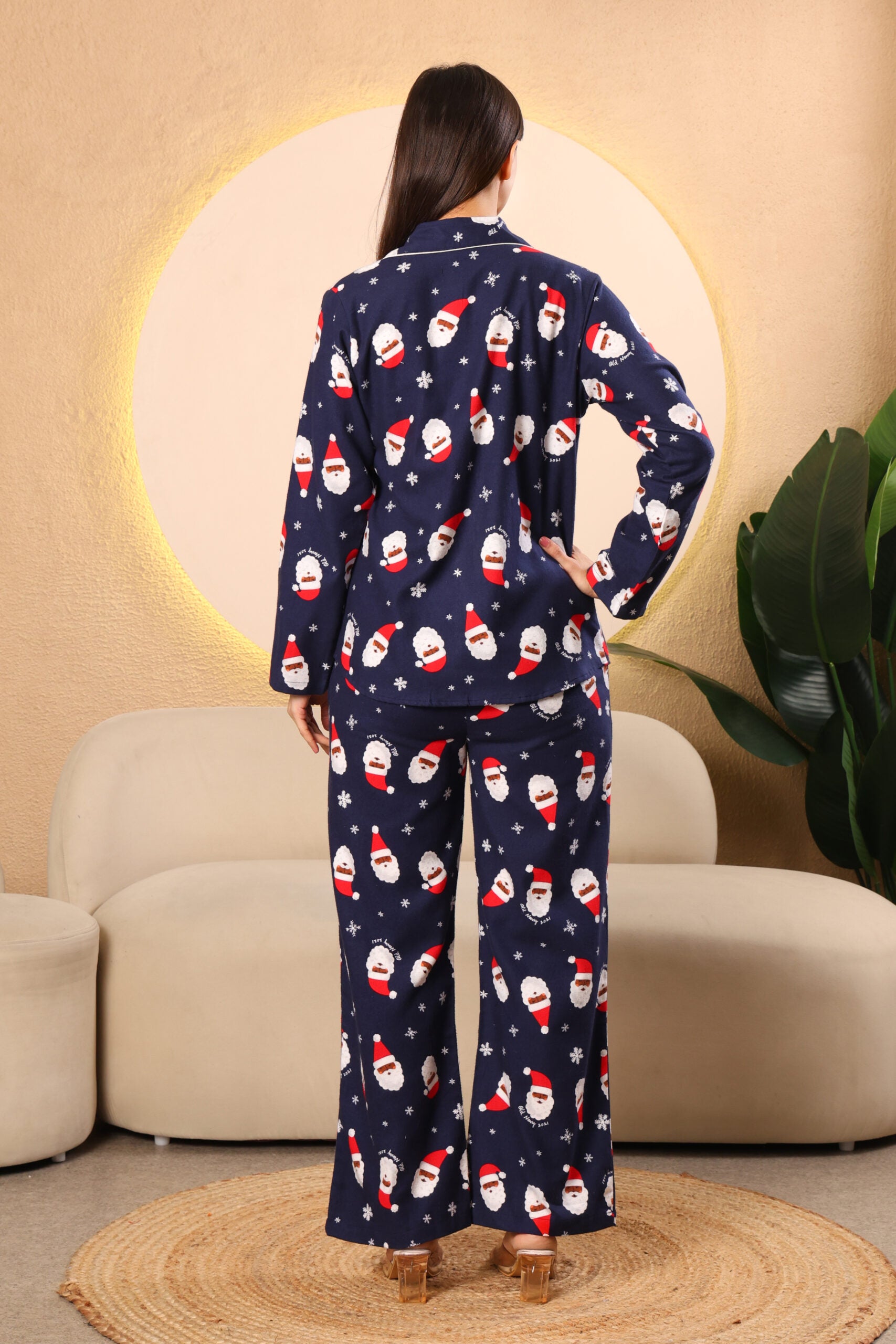Blue Printed winter night suits