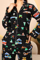 Black Printed winter night suits