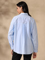 Blue and White Oversized casual one size shirt