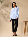 Blue and White Oversized casual one size shirt