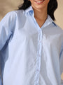 Blue and White Oversized casual one size shirt