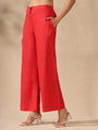 Red Regular kurta Coord set with bell sleeves