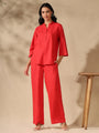 Red Regular kurta Coord set with bell sleeves