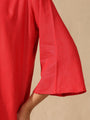 Red Regular kurta Coord set with bell sleeves