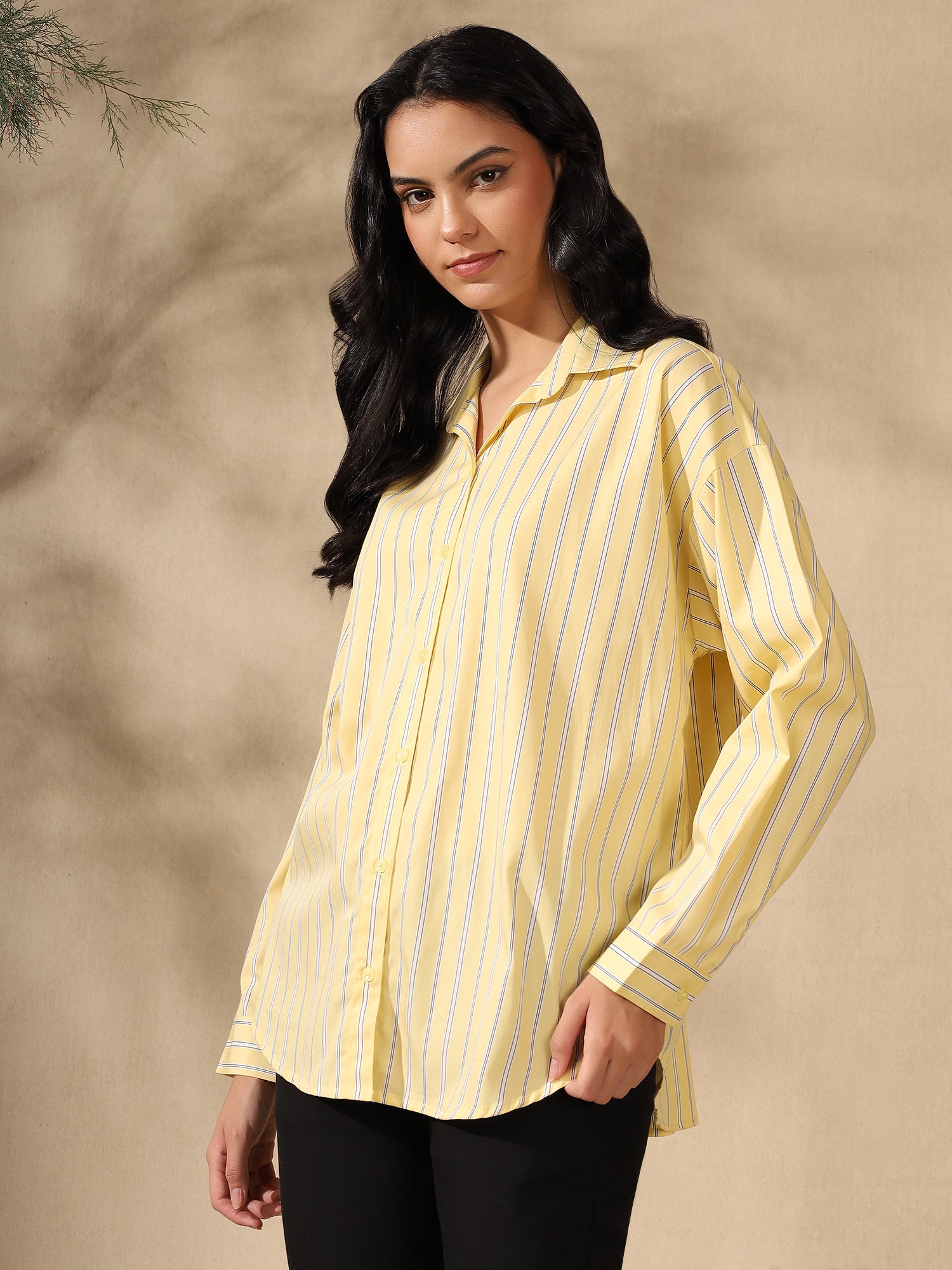 Yellow oversized casual one size shirt