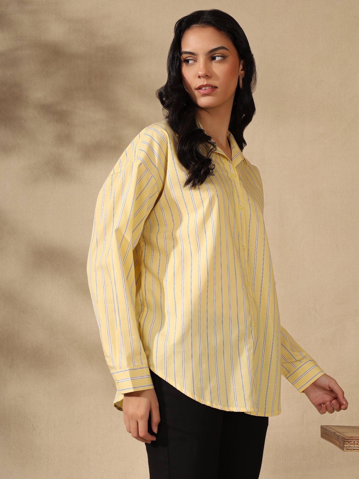 Yellow oversized casual one size shirt
