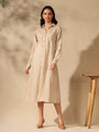Beige striped bebo midi dress