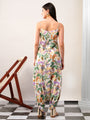 Green Dhoti style printed jump suit