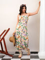 Green Dhoti style printed jump suit