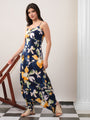 Blue Dhoti style printed jump suit