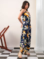Blue Dhoti style printed jump suit