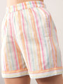 Pink white  Causal striped Shorts coord set