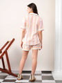 Pink white  Causal striped Shorts coord set