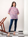 Lavender kaftan style floral print solace one size shirt