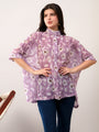 Lavender kaftan style floral print solace one size shirt