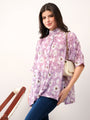 Lavender kaftan style floral print solace one size shirt