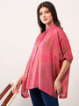 Red kaftan style printed solace one size shirt