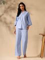 Blue Regular kurta Coord set with bell sleeves