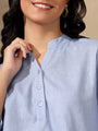 Blue Regular kurta Coord set with bell sleeves