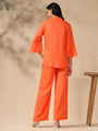 Orange Regular kurta Coord set with bell sleeves