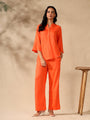 Orange Regular kurta Coord set with bell sleeves